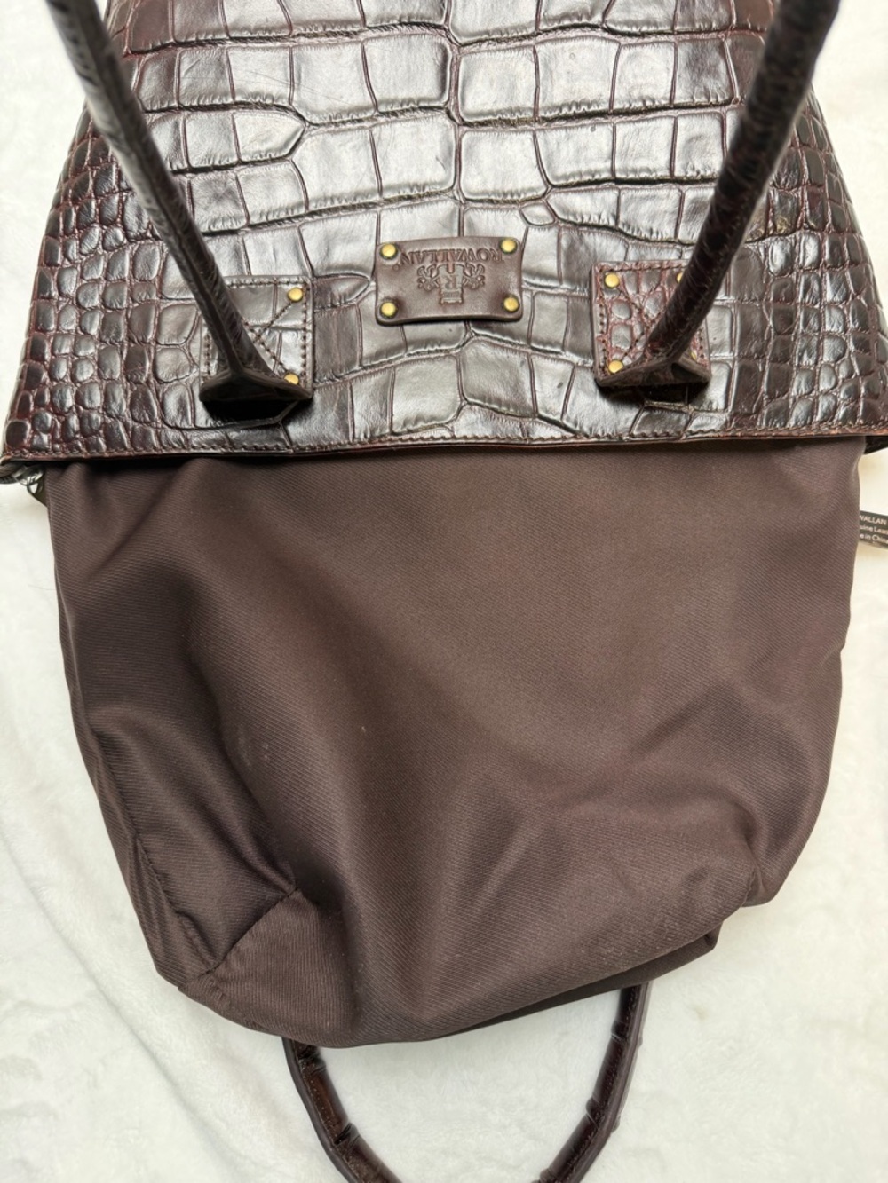 Rowallan of Scotland Croc Embossed Leather Shoulder Tote Bag Timeless Classic - Picture 10 of 16
